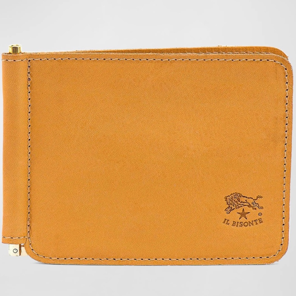 Men’s Il Bisonte Leather Bifold Wallet with Money Clip
